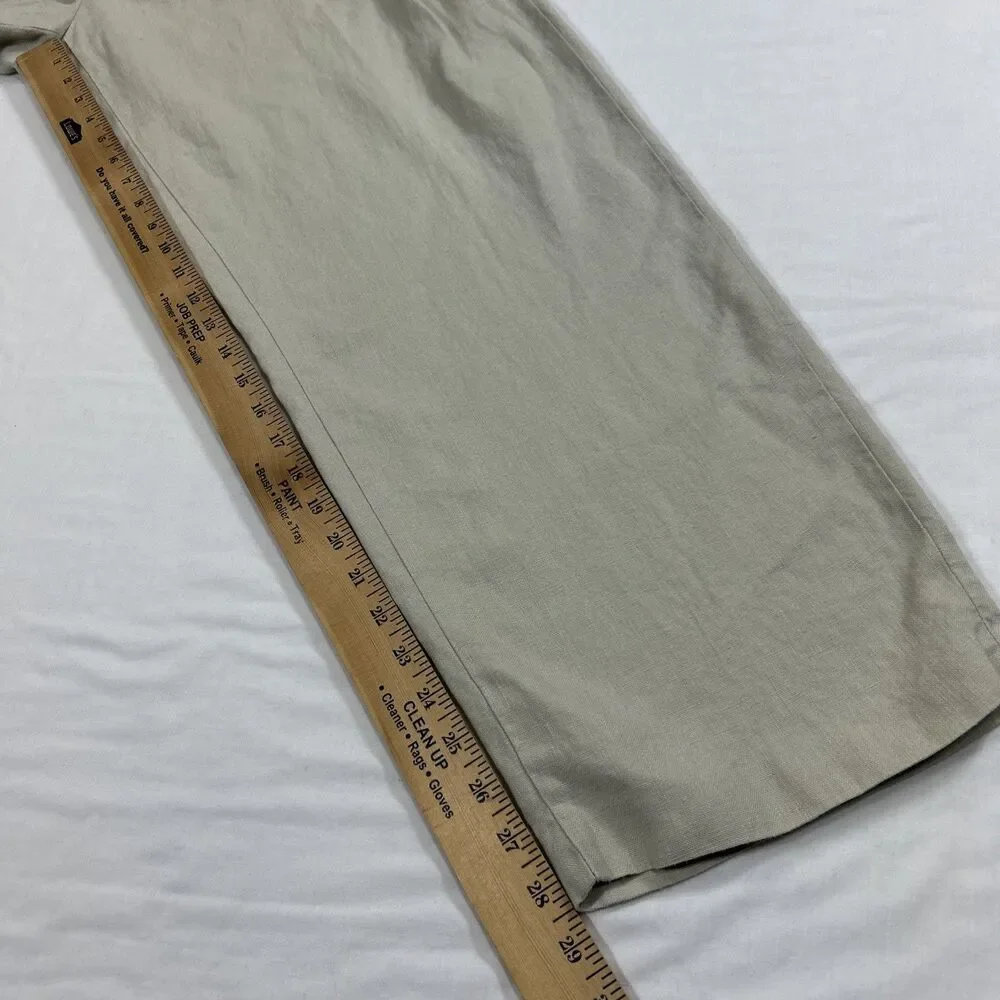 Allen Solly Dress Pants Mens 36R Linen Pleated Straight Leg Beach Casual